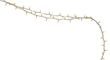 Festive fairy lights adorning a transparant background for celebrations