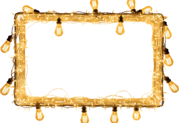 Elegant warm light bulb frame for festive celebrations and events backdrop