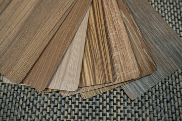 Top View of Laminate Floor Samples with Various Wood Textures – Interior and Material Concept