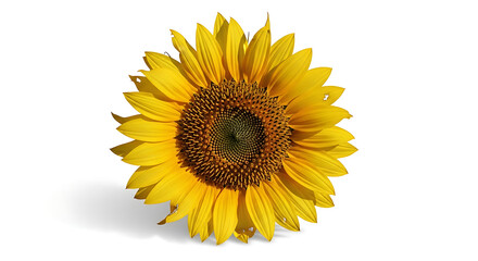 Fototapeta premium A captivating and vibrant golden sunflower, its radiant petals unfurling in full bloom, symbolizing the natural beauty and warmth of summer.