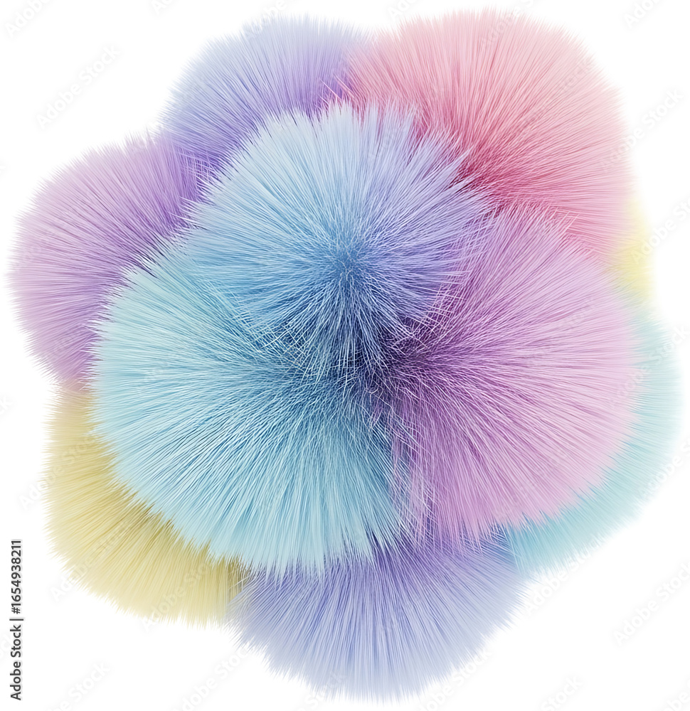 Poster abstract fluffy cloud of pastel colored threads creating a soft texture
