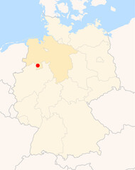 Locatormap of the city Osnabrueck (Niedersachsen) in Germany.