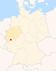 Locatormap of the city Bonn (Nordrhein-Westfalen) in Germany.