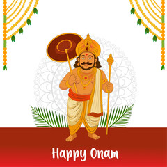 easy to edit vector illustration of Happy Onam holiday for South India festival background