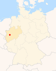 Locatormap of the city Ratingen (Nordrhein-Westfalen) in Germany.