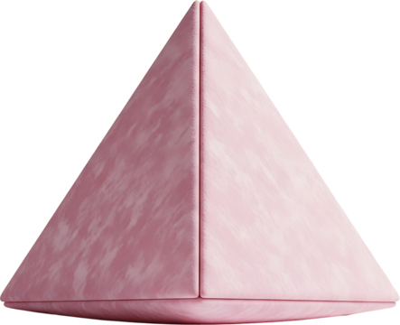 Elegant Pink Pyramid Shape with Soft Texture on transparant Background