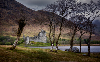 05-12-2025, Loch Awe, Scotland, UK, ruin of Kilchurn Castle at Loch Awe in the Scottish highlands near Fort William