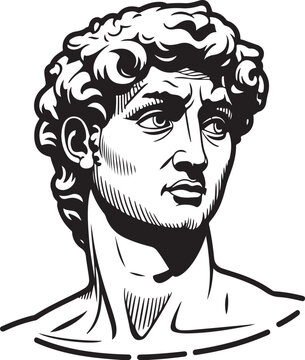 David Sculpture Vector Illustration of Renaissance Art and Portraiture