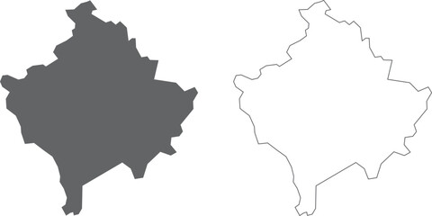 vector illustration of simple abstract map of Kosovo