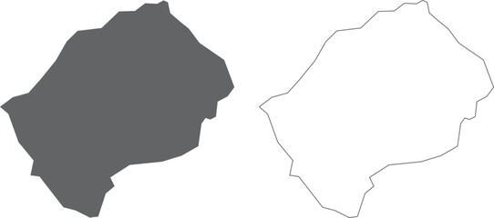 vector illustration of simple abstract map of Lesotho	
