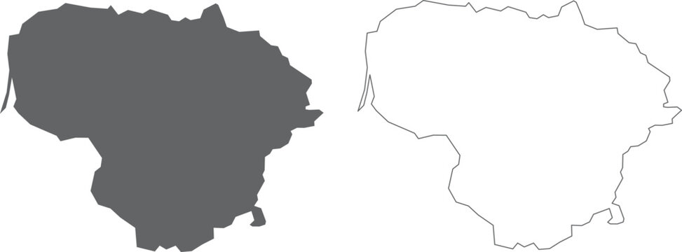 vector illustration of simple abstract map of Lithuania	
