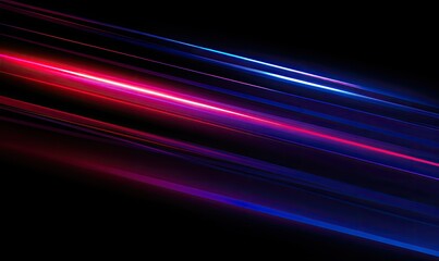 Diagonal streaks of vibrant red and blue light against a dark background