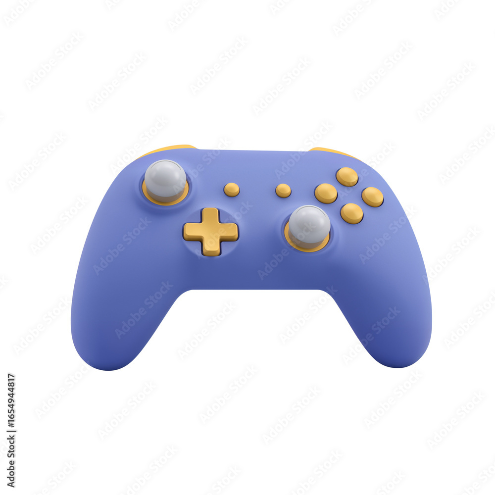 Poster stylized game controller with a playful design, rendered for immersive digital entertainment and