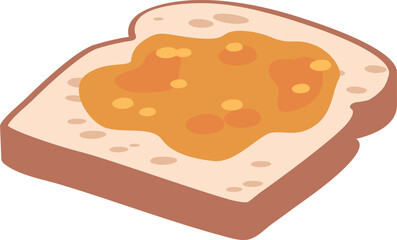 Apricot jam on bread slice