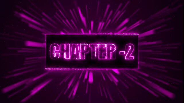 Pink Neon sign chapter 2 animation of rectangle frame on neon line looped speed background.