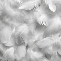 Fototapeta premium Soft White Feathers Background Close Up Overhead Shot Showing Texture and Detail for Abstract Design or Dreamy Concepts