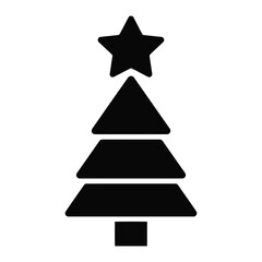 Fototapeta premium Geometric Christmas Tree with Star Minimal Vector Illustration