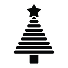 Minimalist Christmas Tree with Star Icon Vector Illustration