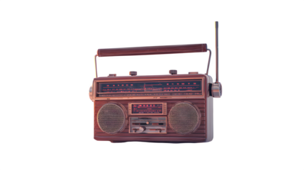 retro radio isolated on white