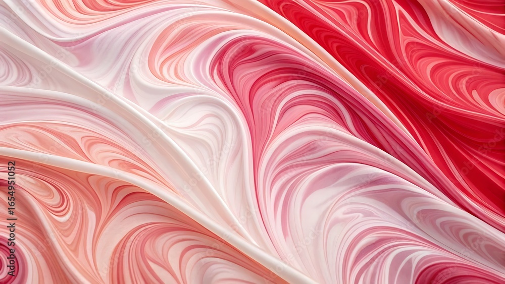 Poster abstract swirls in pink and white: soft textured background with wavy lines and delicate color gradi