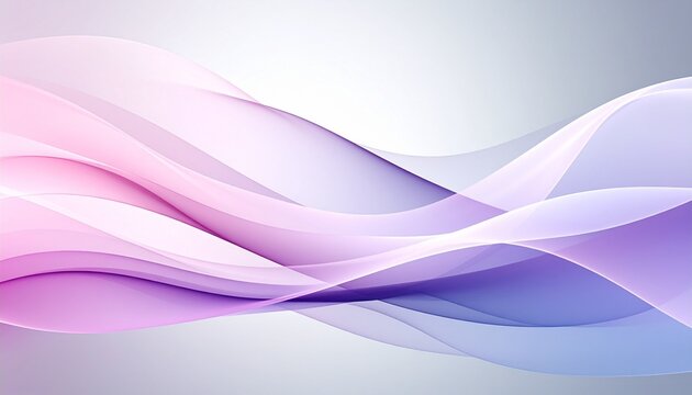 Abstract flowing pink and purple lines on light gray background, smooth curves, sense of motion and fluidity.