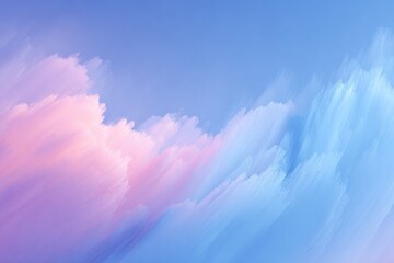 Soft pastel clouds blend seamlessly into serene blue sky, creati