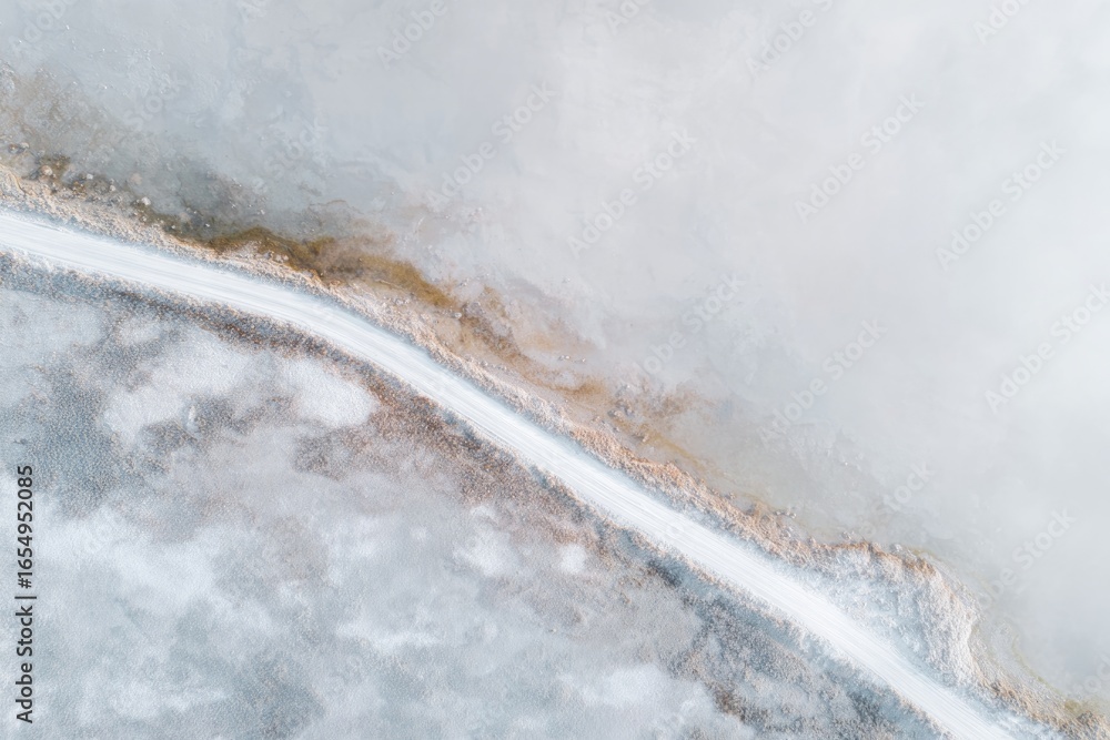 Poster Swirling patterns of soft hues create an ethereal landscape from