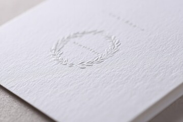Elegant embossed design on textured card showcases minimalist ar