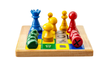 Fun educational games set isolated on transparent background