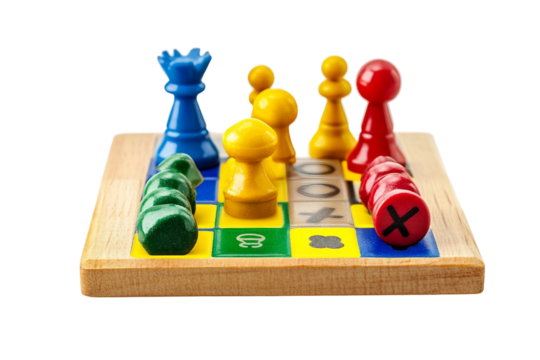 Fun educational games set isolated on transparent background