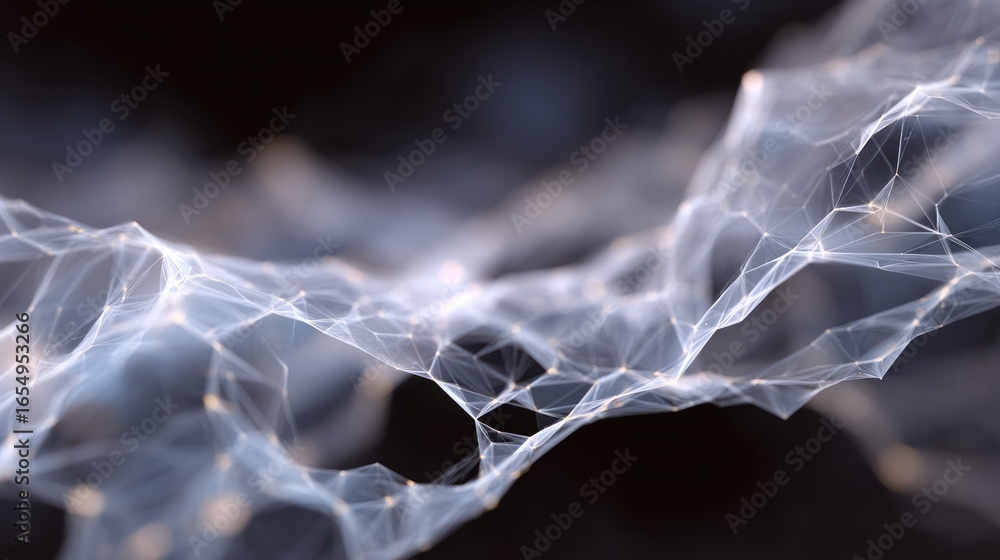 Poster intricate network of light: a mesmerizing, abstract illustration showcases an interconnected network