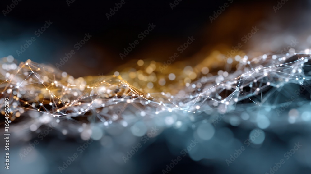 Poster abstract neural network visualization: capturing the intricate beauty of interconnected nodes and da