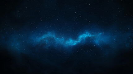 Fototapeta premium A mesmerizing cosmic scene showcasing a stunning nebula in deep space with vibrant blue hues and twinkling stars.