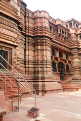 ancient Indian temple arches fragment,The sacred building carved from stone, Ancient rock curved temples of Hindu Gods at vrindavan