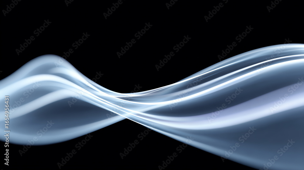 Poster a smooth flowing wave of ethereal light dances across a dark background, creating a seamless blend o