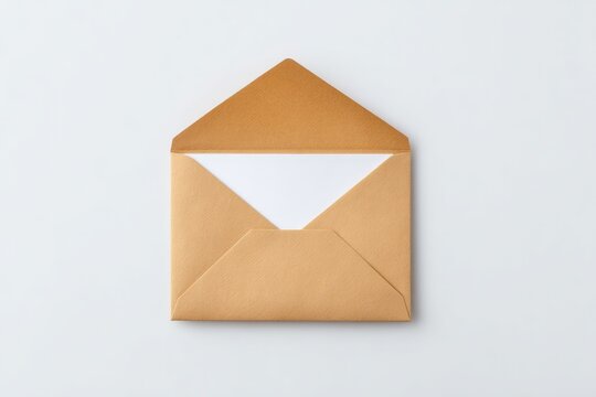 Brown envelope with white interior, neatly closed, minimalistic