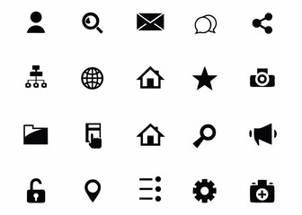 Black and white social media and web icons vector set design