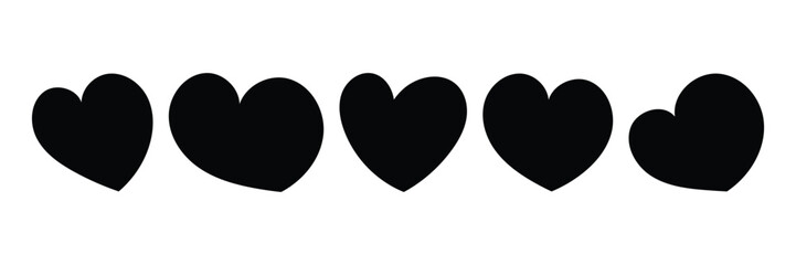 Heart icon set. Modern Heart Icons Bundle. Valentine's Day concept. Love, favorites, like concept button icon. Vector illustration