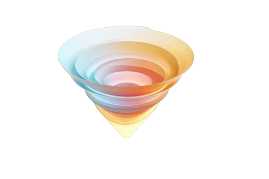 Abstract cone with concentric swirling colors