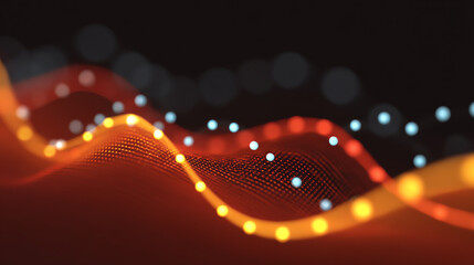 Dynamic visual representation of sound waves in vibrant colors, illustrating movement and technology in modern design.