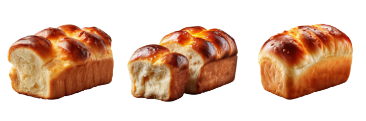 Baking fresh loaves of brioche bread in a cozy kitchen on transparent background