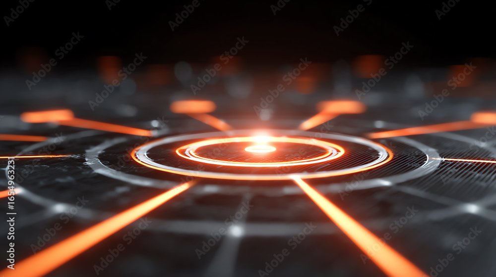 Fototapete futuristic digital interface design with glowing elements and intricate patterns for tech-themed pro