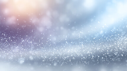Obraz premium Soft winter background featuring gentle falling snowflakes in cool colors, ideal for seasonal designs and festive themes.
