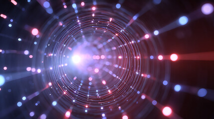 Stunning digital abstraction depicting swirling lights and particles, representing data flow and connectivity in a vibrant manner.