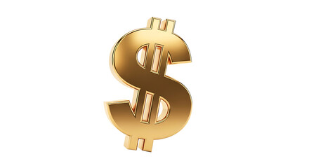 Fototapeta premium A shiny threedimensional golden dollar sign with a polished metallic texture and reflections.