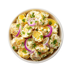 Creamy potato salad in a bowl