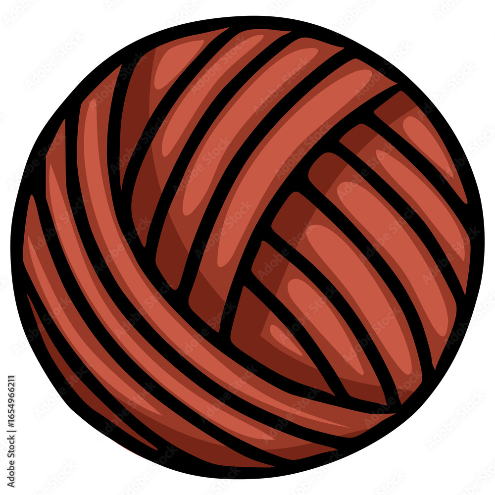 Aufkleber a vector illustration of a stylized brown ball with bold black lines creating a unique texture, perf
