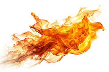 Dynamic orange and yellow flames against a black background
