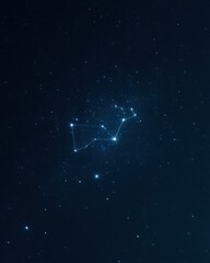 Leo constellation in night sky astronomy photography showing stars and lines connecting them in deep space location