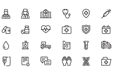 Medical Icons Pack Healthcare Hospital Vector Illustrations